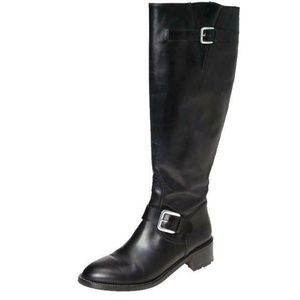 COLE HAAN tall HIGH BOOTS faux leather harness 7.5